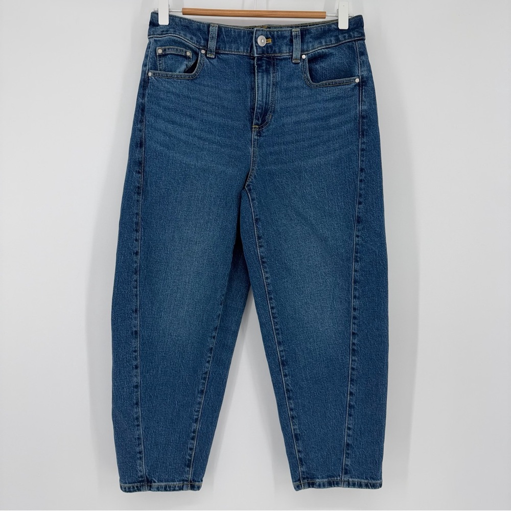 TALBOTS Relaxed Barrel‎ Jeans Size 4P Blue Denim High Rise Cropped